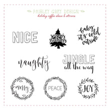 Load image into Gallery viewer, Themed Boxed Gift Sets!! Choose Coffee Sleeves or Stir Sticks - JOY - baby it's cold outside - Christmas Gift or Corporate Gift
