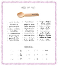 Load image into Gallery viewer, Personalized Wooden Utensils Available in Three Sizes - Custom Text or Graphic - Font Choice - FREE U. S. SHIPPING