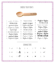 Load image into Gallery viewer, Personalized Wooden Utensils Available in Three Sizes - Custom Names - FREE U. S. SHIPPING