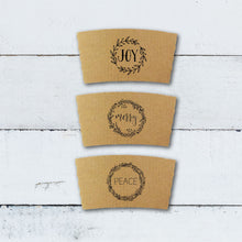 Load image into Gallery viewer, Holiday Themed Coffee Boxed Gift Sets!! Brown Kraft Sleeves, White Cups and Black Lids - Christmas Hostess or Corporate Gift