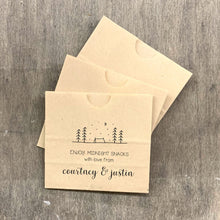 Load image into Gallery viewer, Custom Printed Small Favor Bags Paper Sacks Cookies Popcorn 3 3/8" x 3 3/16" x 1 3/4" - CUSTOM - Natural Brown Kraft - FREE U. S. SHIPPING
