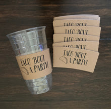 Load image into Gallery viewer, Taco 'Bout a Baby - Taco 'Bout a Party - Taco Fiesta Themed Party - Cup Sleeves, Cups, Lids, Stirrers, Cotton Bags - FREE SHIPPING!