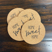 Load image into Gallery viewer, Coaster Gift Boxed Sets - 1/4" Thick Cork 4" Round Coasters - Sturdy - Reusable - Eco - Great Wedding, Teacher or Business Gift - Quick Ship