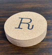Load image into Gallery viewer, Coaster Gift Boxed Sets - 1/4" Thick Cork 4" Round Coasters - Sturdy - Reusable - Eco - Great Wedding, Teacher or Business Gift - Quick Ship