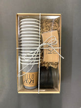 Load image into Gallery viewer, New Year Coffee Boxed Gift Sets or Bulk Brown Kraft Sleeves, White Cups and Black Lids -New Year Hostess or Corporate Gift