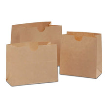 Load image into Gallery viewer, Custom Printed Small Favor Bags Paper Sacks Cookies Popcorn 3 3/8" x 3 3/16" x 1 3/4" - CUSTOM - Natural Brown Kraft - FREE U. S. SHIPPING