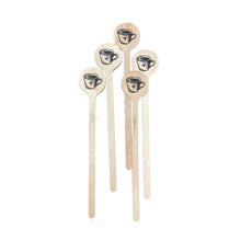 Load image into Gallery viewer, Themed Wooden Drink Stirrers or Cupcake Picks - Wedding - Birthday - Baby - Graduation - Choose Your Design - FREE US SHIPPING