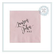 Load image into Gallery viewer, CUSTOM Printed Foil or Ink Printed Cocktail Napkins - Choose Graphic or Font - Your Choice of Napkin & Foil Color - FREE U. S. SHIPPING