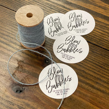 Load image into Gallery viewer, PRINTED TAGS - 49mm Round Two Inch Tags - Printed and Cut - (Plain or Customized) - Jute Included with 100 or More Tags