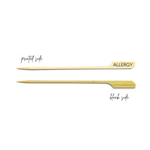 Load image into Gallery viewer, Bamboo Allergy Pointed Picks Markers - Allergy - Dairy - Gluten - Nut - Egg - Printed in Black Ink - Quick Ship - Two Sizes Available