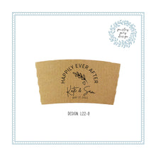 Load image into Gallery viewer, Personalized Natural Brown or White Kraft Coffee Sleeves or Sleeves Cups & Lids - Optional Stirrers - Your Design Choice and Customization