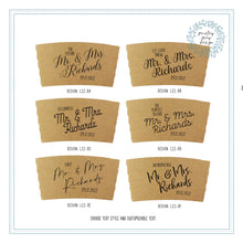Load image into Gallery viewer, Personalized Natural Brown or White Kraft Coffee Sleeves or Sleeves Cups & Lids - Optional Stirrers - Your Design Choice and Customization