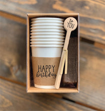 Load image into Gallery viewer, Themed Wooden Drink Stirrers or Cupcake Picks - Wedding - Birthday - Baby - Graduation - Choose Your Design - FREE US SHIPPING