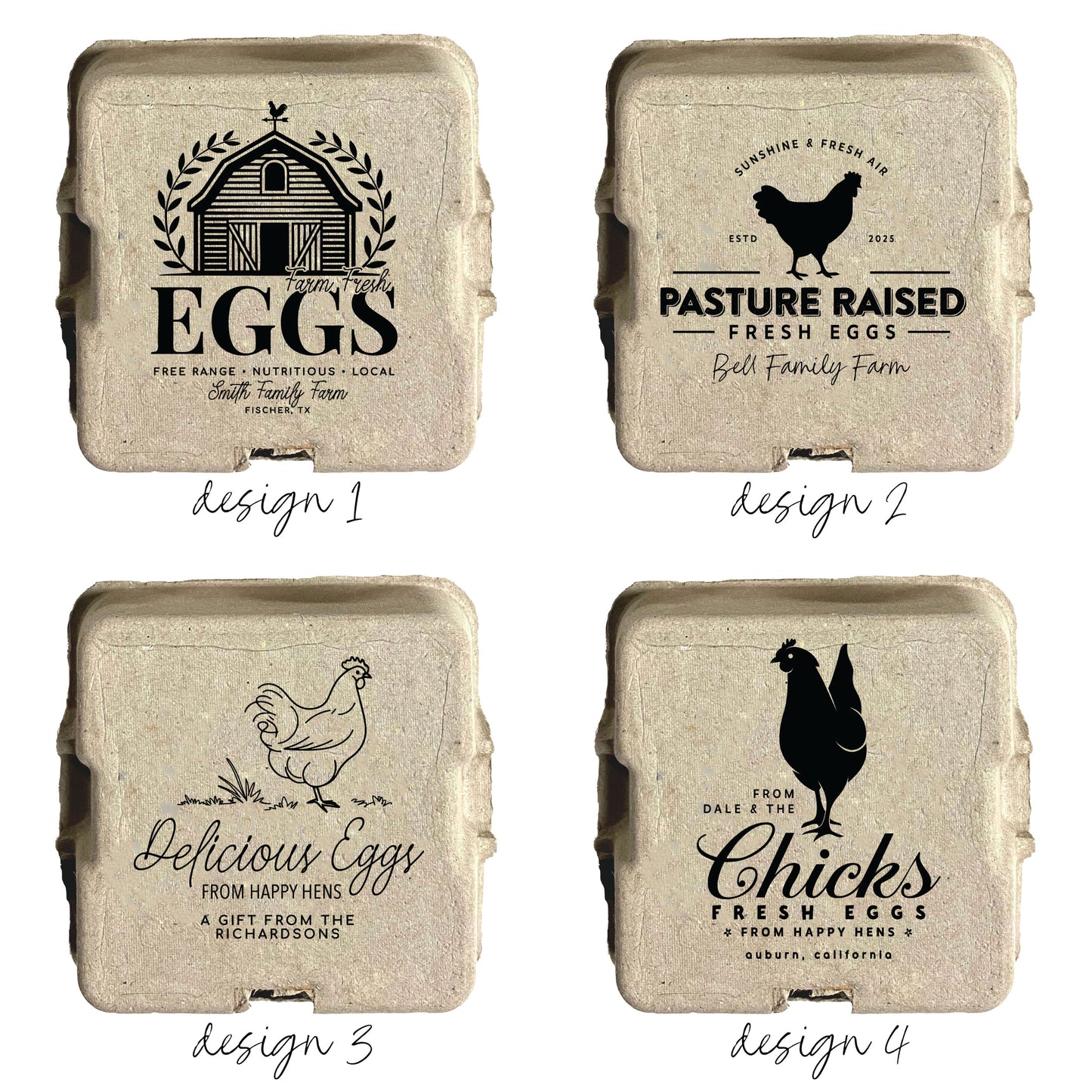 Custom Printed 4-Egg Cartons