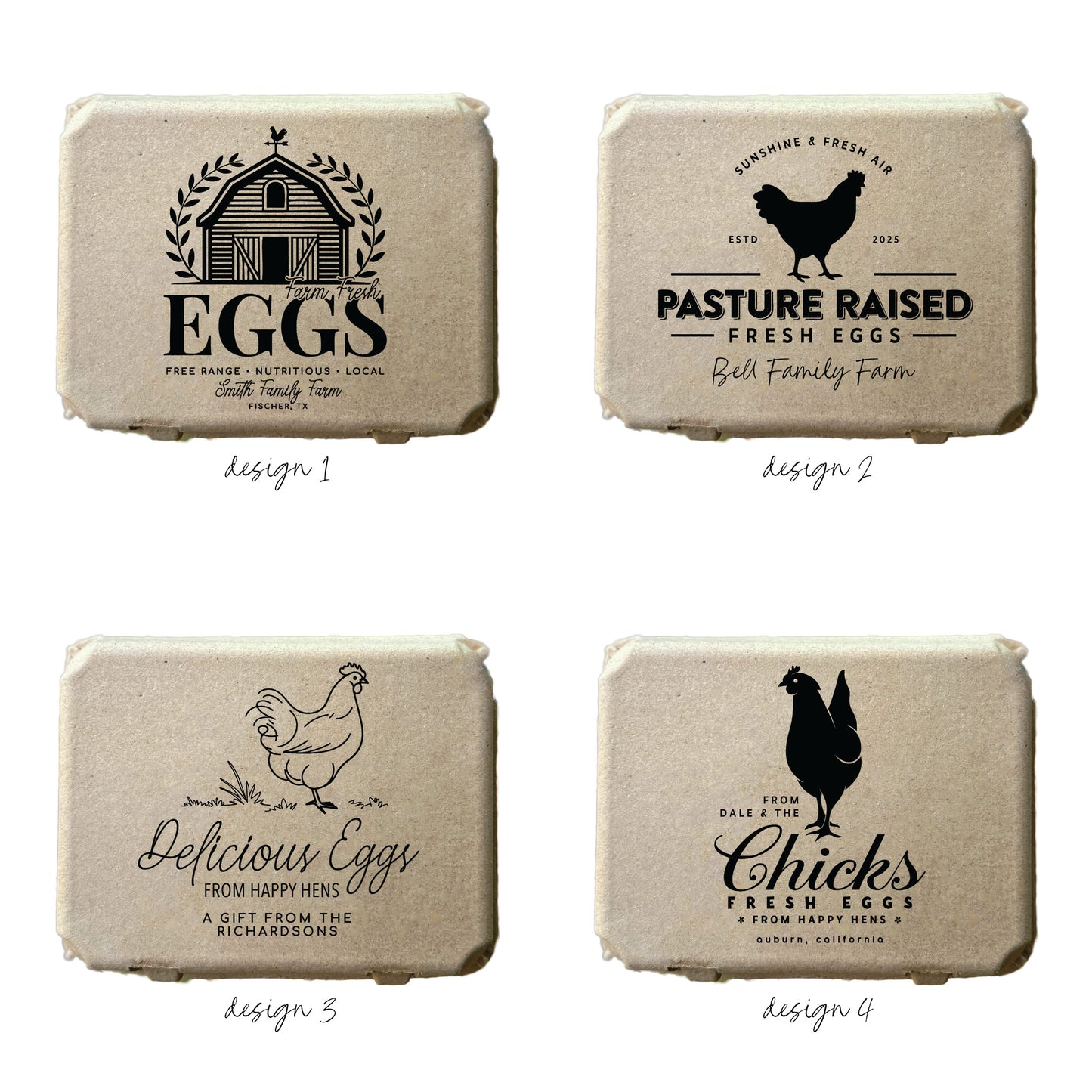 Custom Printed 12-Egg Vintage Style Cartons