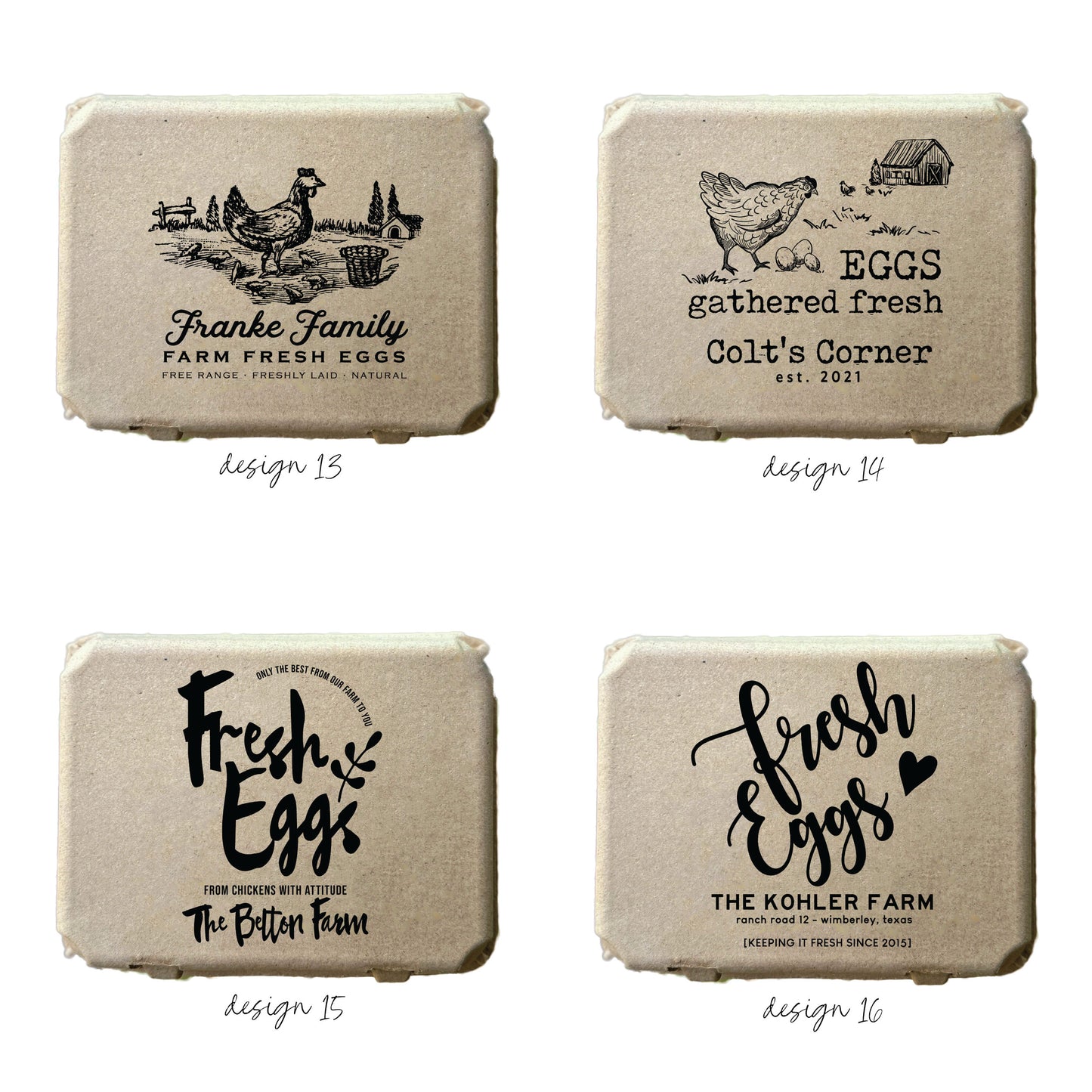 Custom Printed 12-Egg Vintage Style Cartons