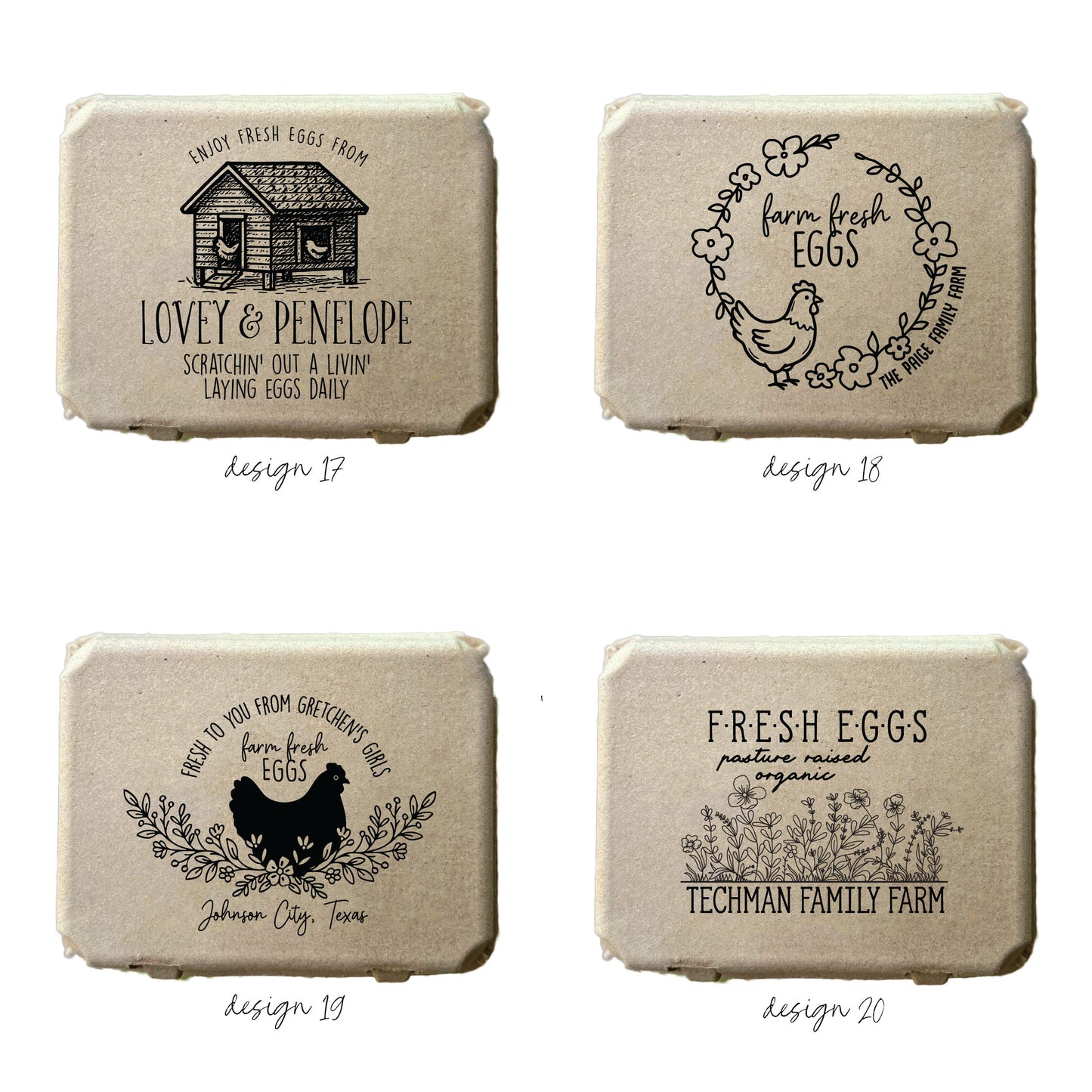 Custom Printed 12-Egg Vintage Style Cartons