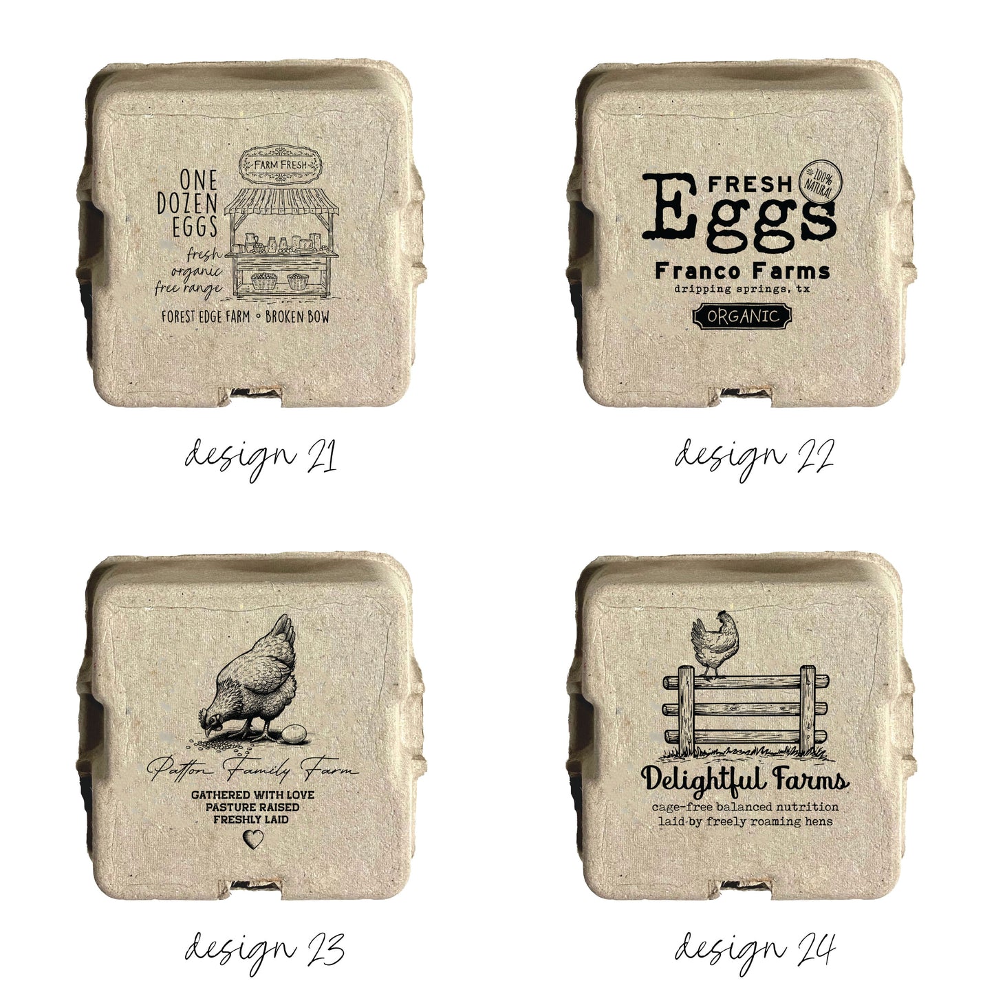 Custom Printed 4-Egg Cartons