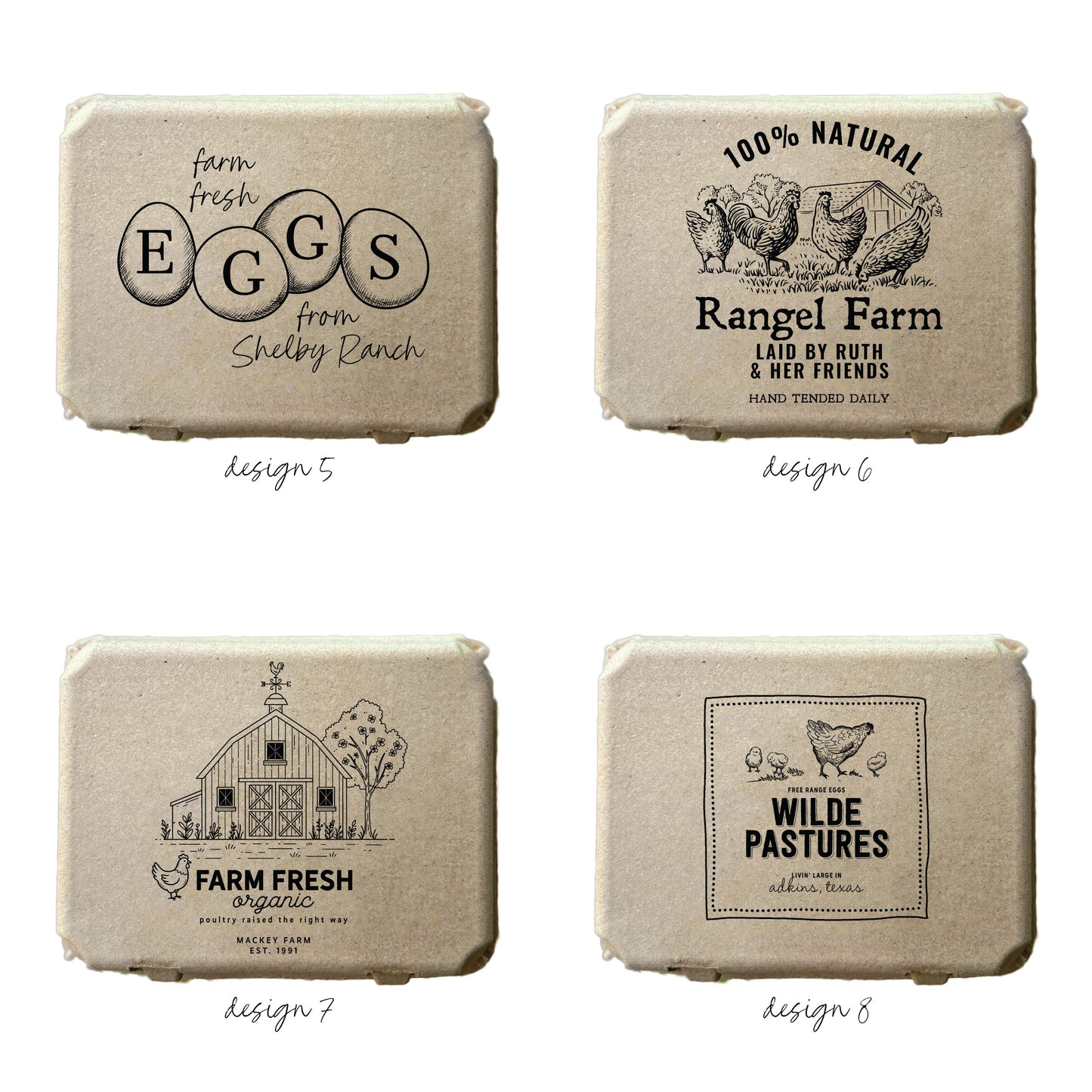 Custom Printed 12-Egg Vintage Style Cartons