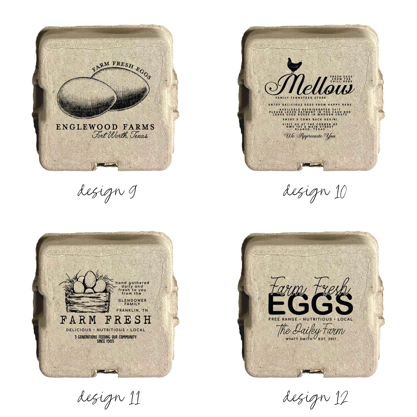 Custom Printed 4-Egg Cartons