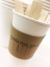 Load image into Gallery viewer, Personalized Natural Brown Kraft Coffee Sleeves - Monogram Choice - FREE U. S. SHIPPING