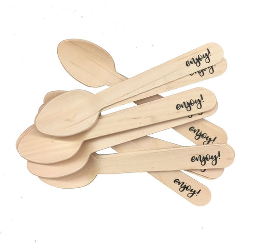 Pick your Phrase Wooden Utensils Available in Three Sizes - Choose Your Standard Phrase - Birthday Graduation Wedding - FREE U. S. SHIPPING