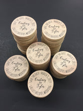 Load image into Gallery viewer, Custom Natural Wood Personalized Printed Wooden Magnets - 2 Inch GeoCache Coins - Wooden Nickels - Round or Square - Poker Chips