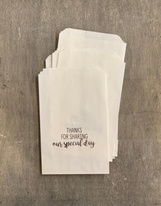 Printed Paper Bags - Favor Bags - Brown Bags White Bags - Coffee Bags - Coffee Favors - Candy Bags - Treat Bags - Free US Shipping