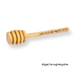 Personalized Wooden Honey Dipper in Two Sizes - Custom Text or Graphic - Font Choice - Wedding - Business - Gift Packaging