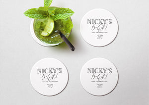 Personalized Heavy Pulpboard (2mm THICK) Custom Disposable Paper Coasters - Choose Your Design