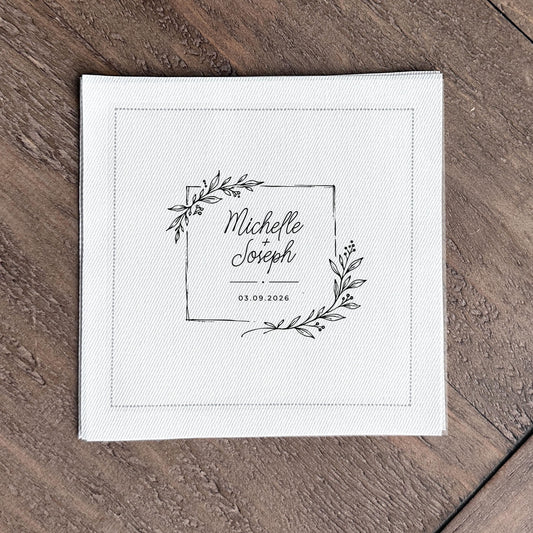 Custom Printed Cotton Cocktail Napkins