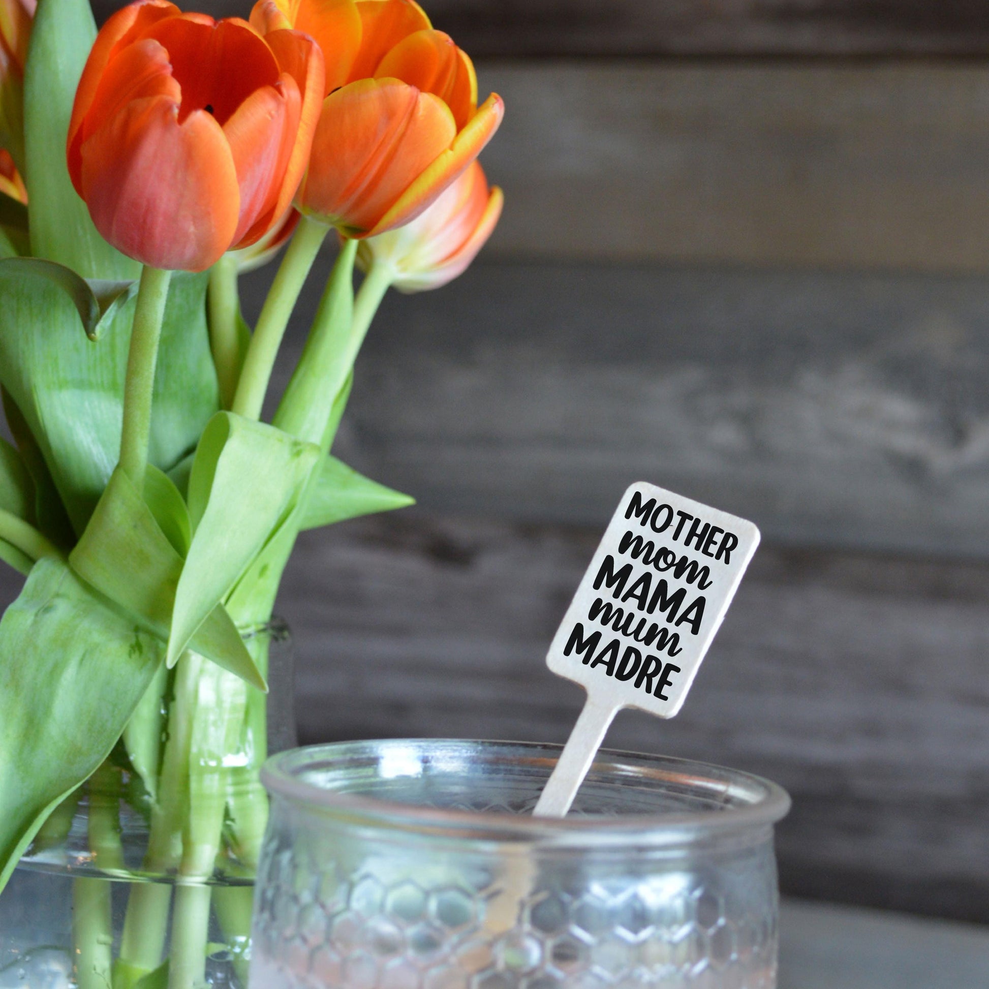 Printed Wooden Stir Sticks or Cupcake Picks for Mom