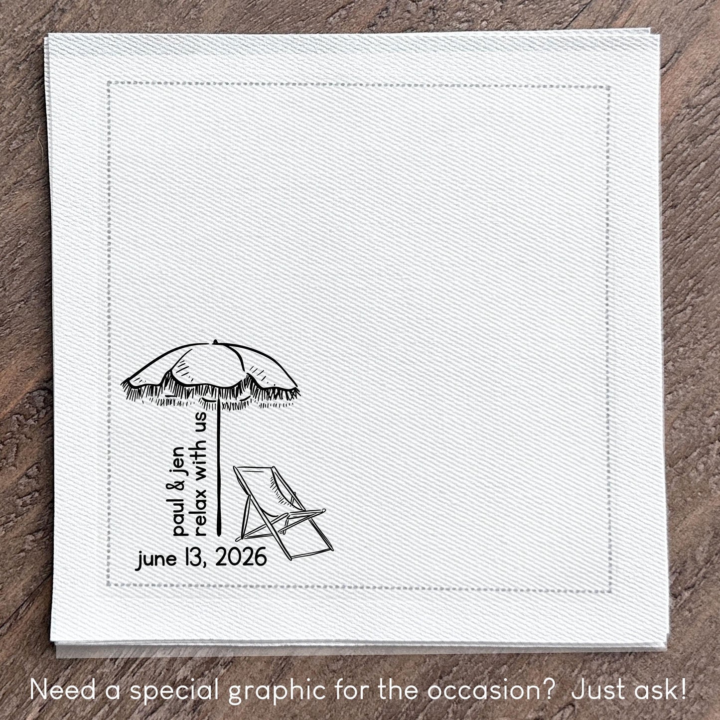 Custom Printed Cotton Cocktail Napkins
