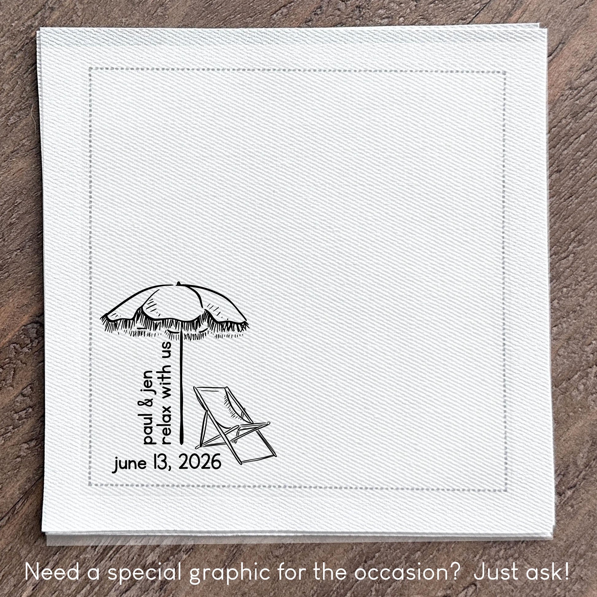 Custom Printed Cotton Cocktail Napkins