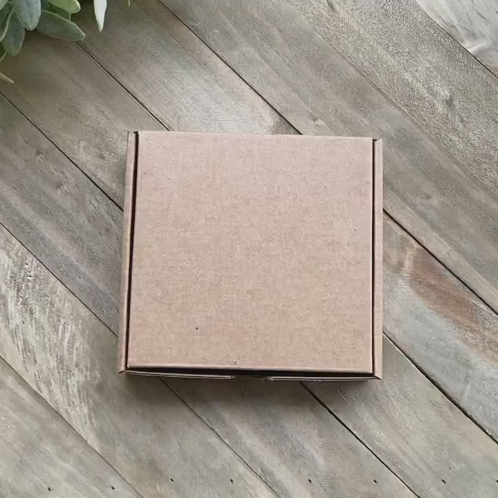 Custom Printed Mini Pizza Boxes 4.5 x 4.5 x 1 - Gift Card Size Box - Heavy Brown Kraft - Custom Graphic -  Holiday Bake Gifting or Weddings