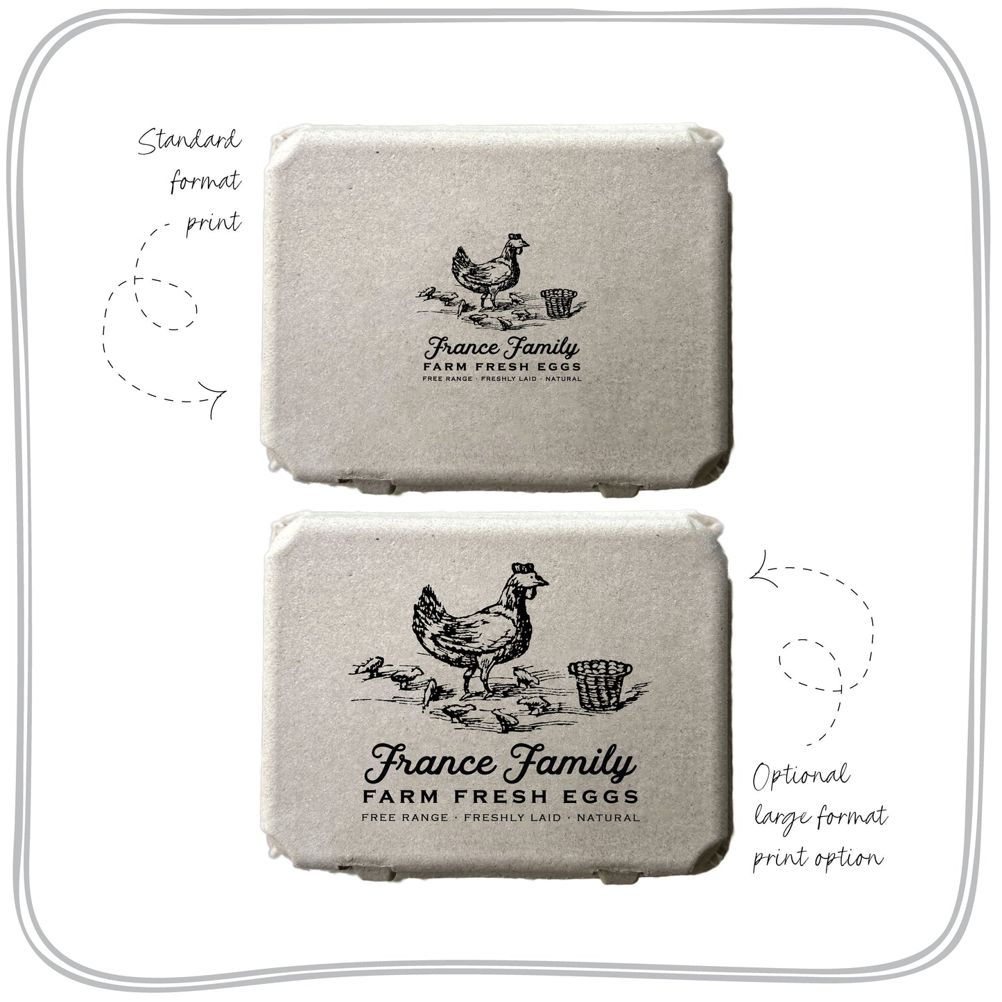 Custom Printed 12-Egg Vintage Style Cartons