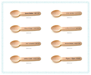 Personalized Wooden Utensils Available in Three Sizes - Custom Text or Graphic - Font Choice - FREE U. S. SHIPPING
