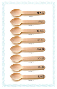 Personalized Wooden Utensils Available in Three Sizes - Custom MONOGRAM Style with Your Choice of Symbol - FREE U. S. SHIPPING