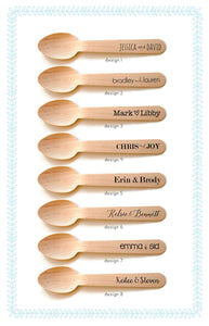 Personalized Wooden Utensils Available in Three Sizes - Your Names - FREE U. S. SHIPPING