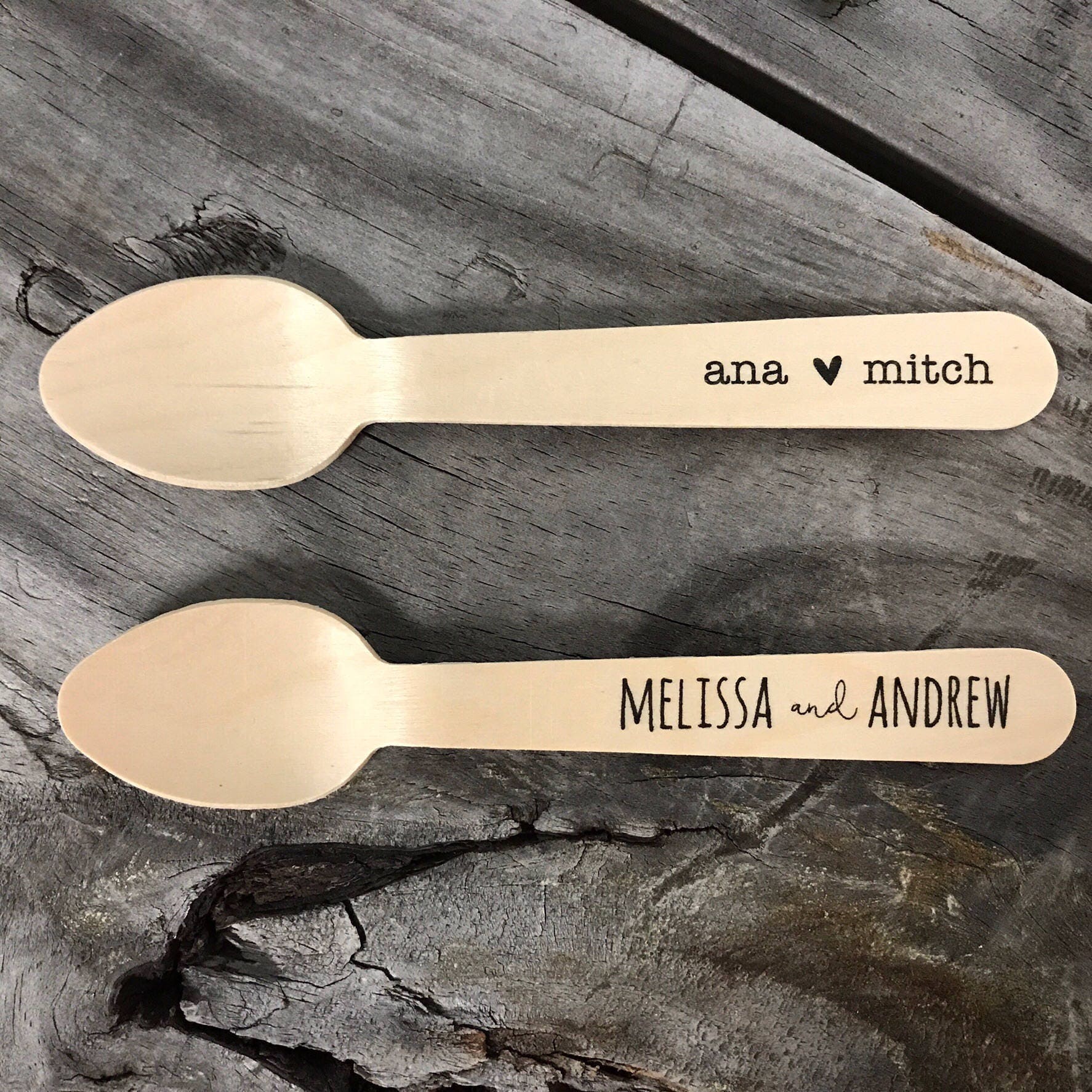 Personalized Wooden Utensils Available in Three Sizes - Custom Names - FREE U. S. SHIPPING