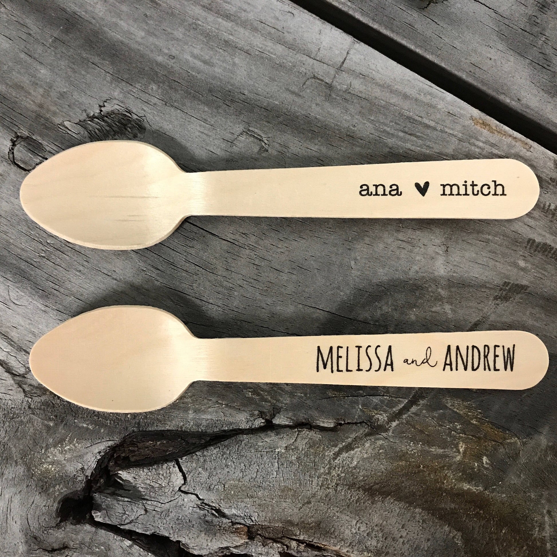 Love Is Sweet - (30) 8 Ounce White Ice Cream Cup, Lid, Wooden Spoon and Recycled Brown Kraft Label Set - Free US Shipping