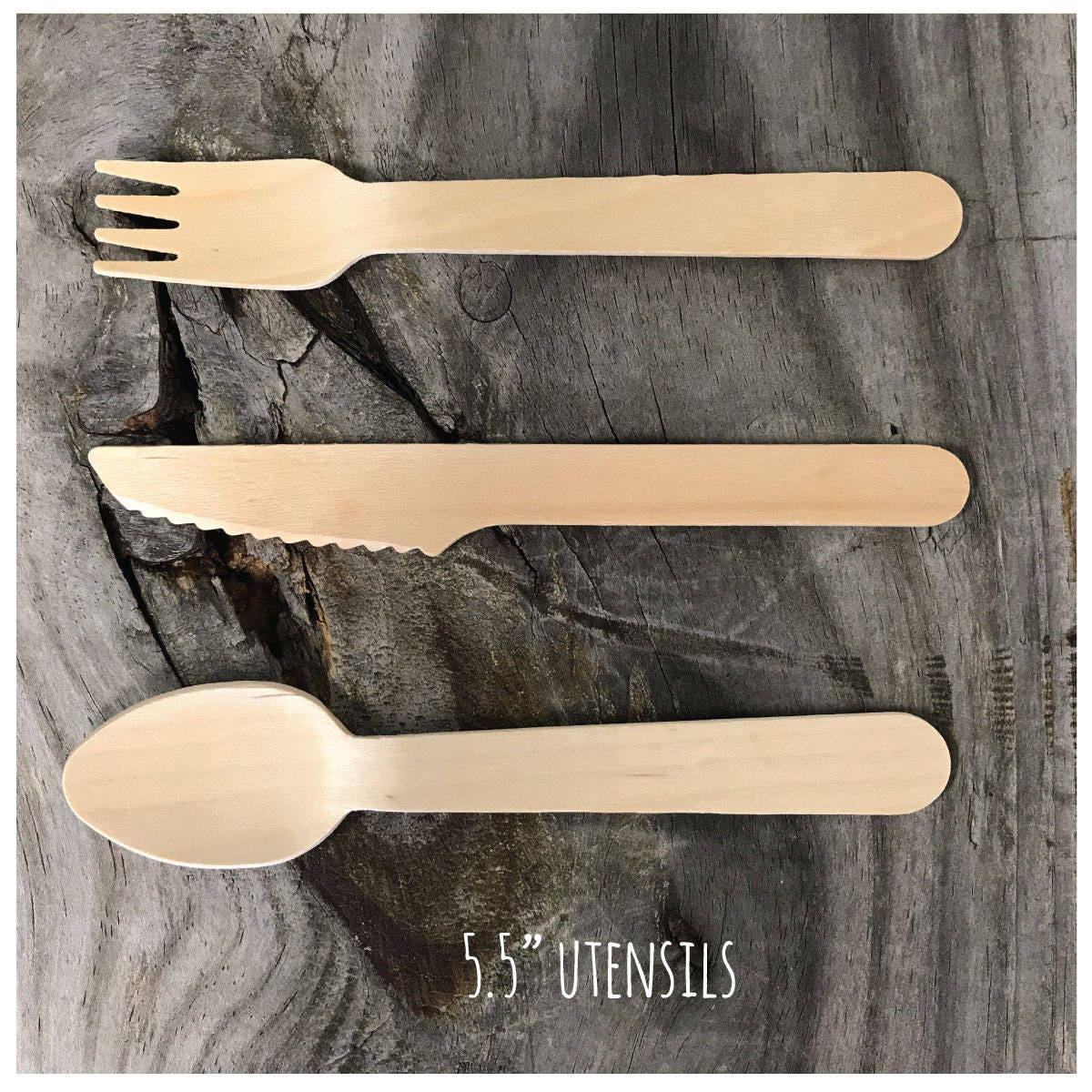 Personalized Wooden Utensils Available in Three Sizes - Custom Names - FREE U. S. SHIPPING