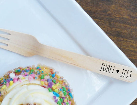 Personalized Wooden Utensils Available in Three Sizes - Custom Names - FREE U. S. SHIPPING