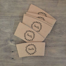 Load image into Gallery viewer, Personalized Natural Brown Kraft Coffee Sleeves - Monogram Choice - FREE U. S. SHIPPING