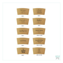 Load image into Gallery viewer, Natural Brown Kraft Coffee Sleeves -OR- Full Set of Sleeves Cups and Lids - Baby is Brewing - FREE U. S. SHIPPING