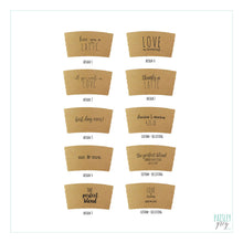 Load image into Gallery viewer, Natural Brown Kraft Coffee Sleeves - Baby is Brewing and Other Designs - Not Custom - FREE U. S. SHIPPING