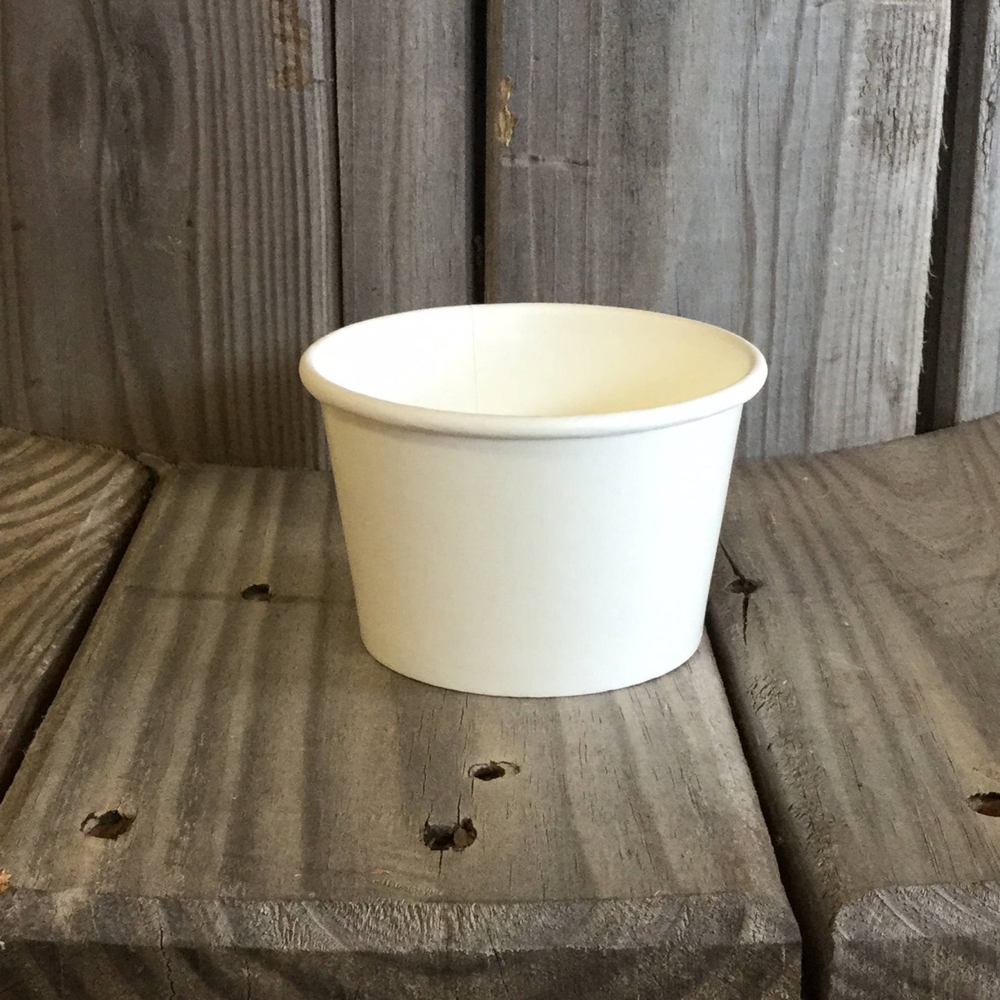 FREE U.S. Shipping QTY 25 Ice Cream Cups and Printed Message Spoons - Choose Your Cup Color and Size - Plus Wooden Spoons