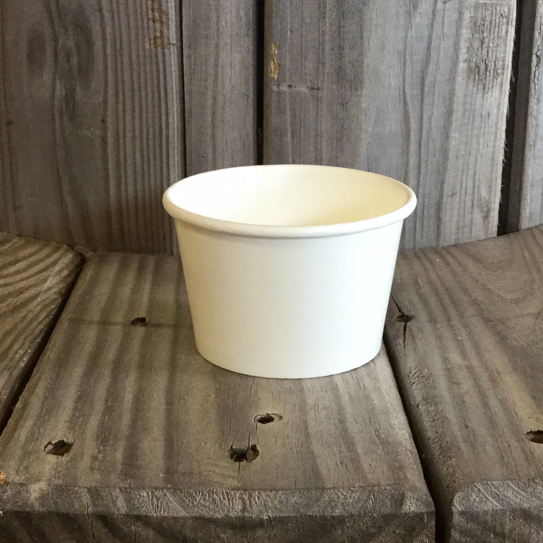 FREE U.S. Shipping QTY 25 Ice Cream Cups and Printed Message Spoons - Choose Your Cup Color and Size - Plus Wooden Spoons
