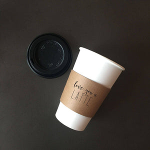 Natural Brown Kraft Coffee Sleeves - Baby is Brewing and Other Designs - Not Custom - FREE U. S. SHIPPING