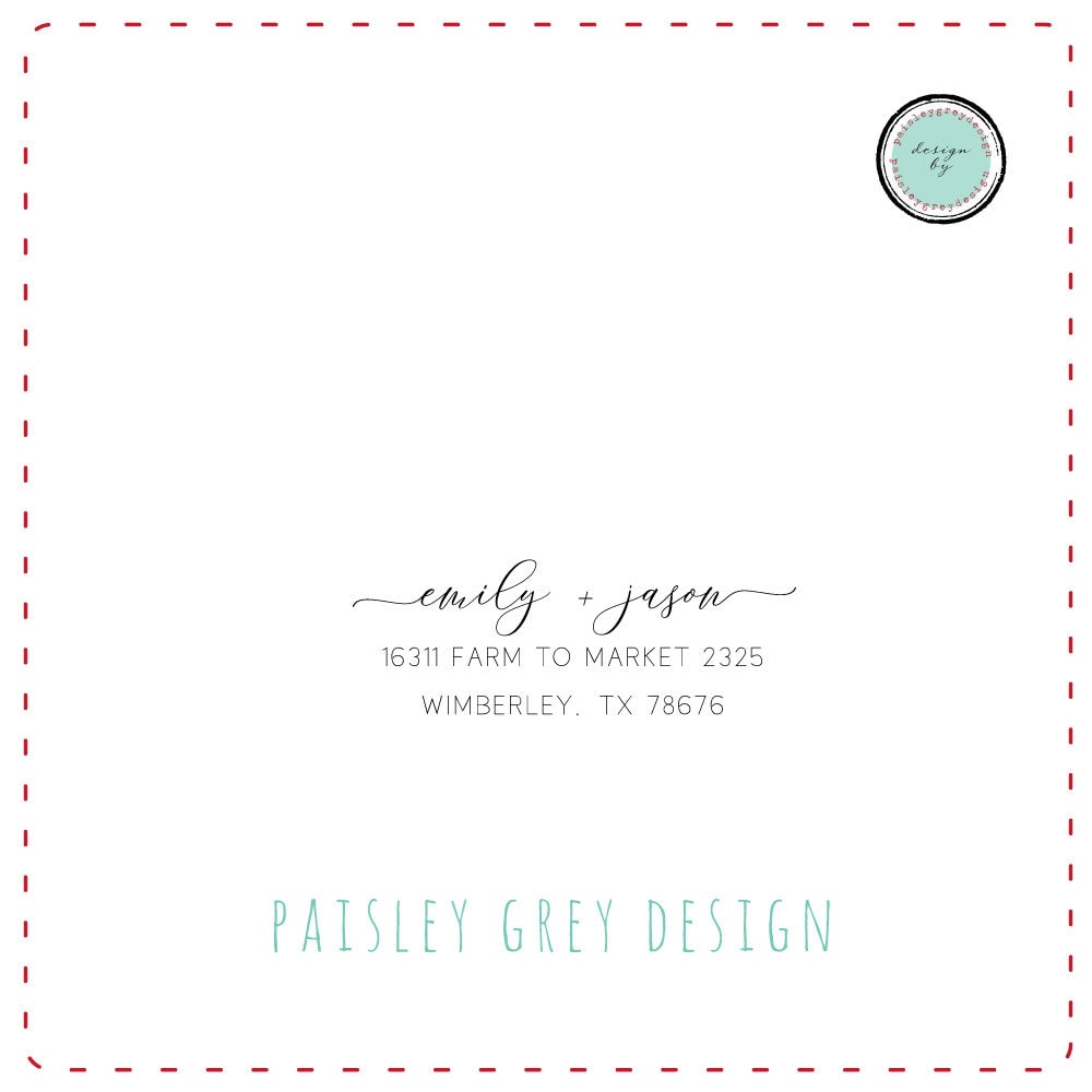 CUSTOM Just for Your - Self Inking or Red Rubber Wedding Stamp - Beautiful Script Names - Wedding Favors - Personalized - Return Address